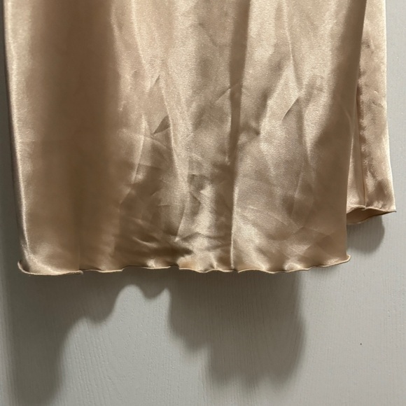 BEBE Gold Satin Cowl Neck Slip Midi Dress Size Large - Picture 9 of 11